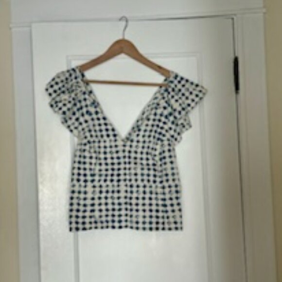 Madewell Flutter Sleeve Top - Picture 1 of 3
